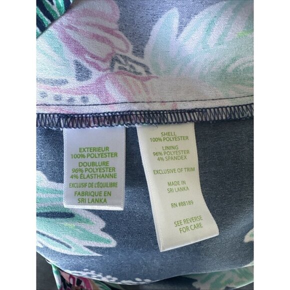 Lilly Pulitzer Size 6 Donna Inky Navy Purple Pink Green Floral Elephant Romper - Picture 7 of 8